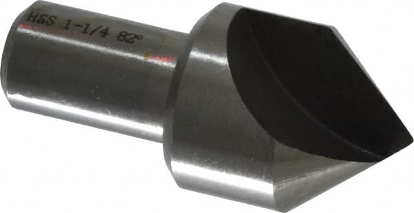 Interstate - 1-1/4" Head Diam, 3/4" Shank Diam, 1 Flute 82° High Speed Steel Countersink - Industrial Tool & Supply