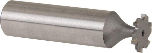 Made in USA - 1/2" Diam x 1/16" Face Width, Carbide-Tipped, 6 Teeth, Shank Connection Woodruff Keyseat Cutter - Uncoated, 2-1/16" OAL x 1/2" Shank, Straight Teeth, ANSI 204, Old Standard 1 - Industrial Tool & Supply