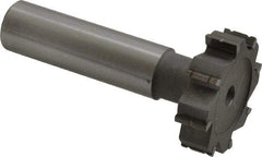 Made in USA - 1-1/8" Diam x 5/16" Face Width, Carbide-Tipped, 8 Teeth, Shank Connection Woodruff Keyseat Cutter - Uncoated, 2-5/16" OAL x 1/2" Shank, Straight Teeth, ANSI 1009, Old Standard C - Industrial Tool & Supply