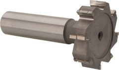 Made in USA - 1-1/4" Diam x 5/16" Face Width, Carbide-Tipped, 8 Teeth, Shank Connection Woodruff Keyseat Cutter - Uncoated, 2-5/16" OAL x 1/2" Shank, Straight Teeth, ANSI 1010, Old Standard D - Industrial Tool & Supply