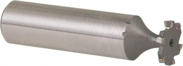 Made in USA - 1/2" Diam x 1/16" Face Width, Carbide-Tipped, 6 Teeth, Shank Connection Woodruff Keyseat Cutter - Uncoated, 2-1/16" OAL x 1/2" Shank, Staggered Teeth, ANSI 204, Old Standard 1 - Industrial Tool & Supply