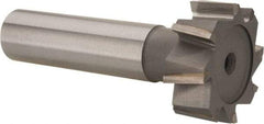 Made in USA - 1" Diam x 3/8" Face Width, Carbide-Tipped, 8 Teeth, Shank Connection Woodruff Keyseat Cutter - Uncoated, 2-3/8" OAL x 1/2" Shank, Staggered Teeth, ANSI 1208, Old Standard 152 - Industrial Tool & Supply