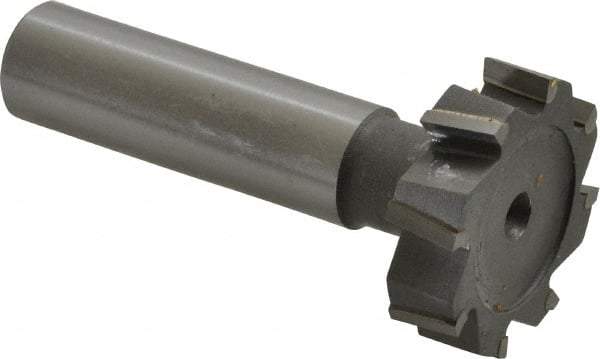 Made in USA - 1-1/8" Diam x 5/16" Face Width, Carbide-Tipped, 8 Teeth, Shank Connection Woodruff Keyseat Cutter - Uncoated, 2-5/16" OAL x 1/2" Shank, Staggered Teeth, ANSI 1009, Old Standard C - Industrial Tool & Supply