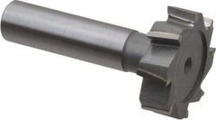 Made in USA - 1-1/4" Diam x 3/8" Face Width, Carbide-Tipped, 8 Teeth, Shank Connection Woodruff Keyseat Cutter - Uncoated, 2-3/8" OAL x 1/2" Shank, Staggered Teeth, ANSI 1210, Old Standard E - Industrial Tool & Supply