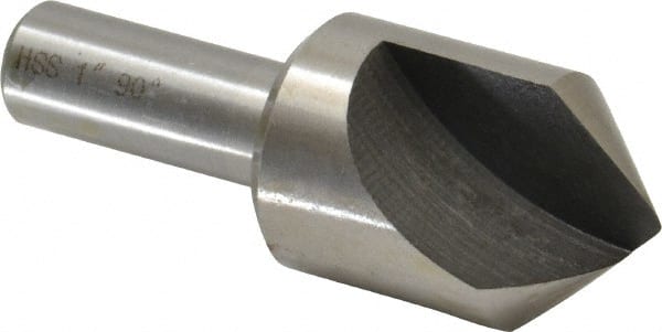 Interstate - 1" Head Diam, 1/2" Shank Diam, 1 Flute 90° High Speed Steel Countersink - Industrial Tool & Supply