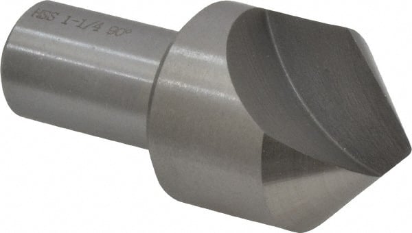 Interstate - 1-1/4" Head Diam, 3/4" Shank Diam, 1 Flute 90° High Speed Steel Countersink - Industrial Tool & Supply
