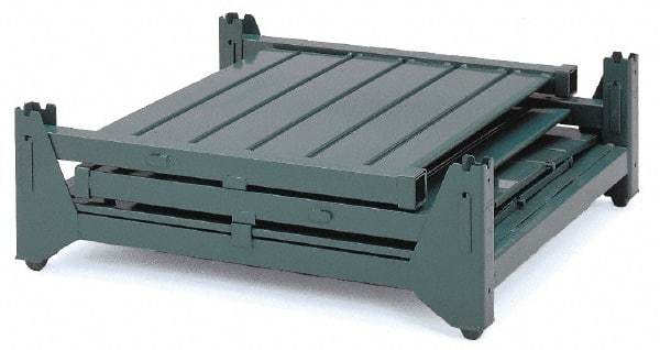 Steel King - 45" Long x 48" Wide x 42" High Steel Collapsible Bulk Storage and Transport Container with 2 Gates - 4,000 Lb. Load Capacity - Industrial Tool & Supply