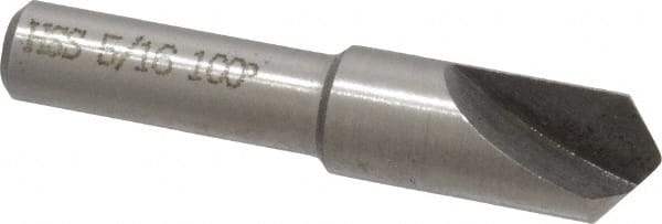 Interstate - 5/16" Head Diam, 1/4" Shank Diam, 1 Flute 100° High Speed Steel Countersink - Industrial Tool & Supply