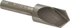 Interstate - 1/2" Head Diam, 1/4" Shank Diam, 1 Flute 100° High Speed Steel Countersink - Industrial Tool & Supply