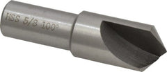 Interstate - 5/8" Head Diam, 1/2" Shank Diam, 1 Flute 100° High Speed Steel Countersink - Industrial Tool & Supply