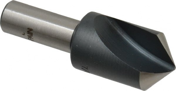 Interstate - 7/8" Head Diam, 1/2" Shank Diam, 1 Flute 100° High Speed Steel Countersink - Industrial Tool & Supply