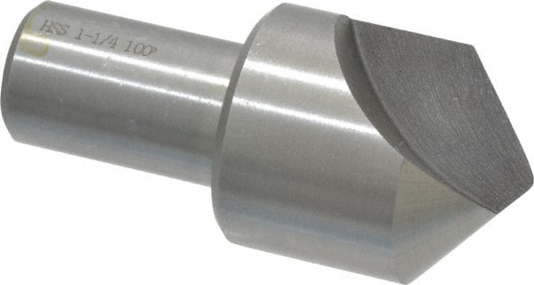 Interstate - 1-1/4" Head Diam, 3/4" Shank Diam, 1 Flute 100° High Speed Steel Countersink - Industrial Tool & Supply