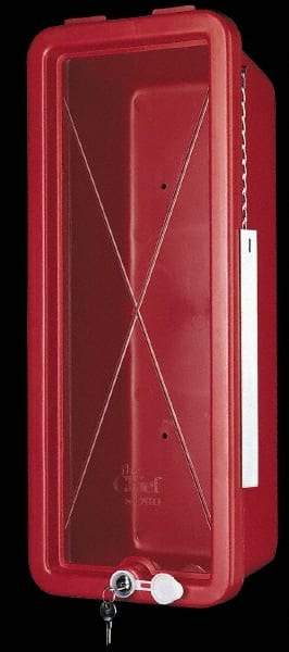 Made in USA - 5 Lb. Capacity, Surface Mount, Crystal Polystyrene Fire Extinguisher Cabinet - 8-1/4 Inch Wide x 19-1/4 Inch High x 6-3/4 Inch Deep, Red - Industrial Tool & Supply