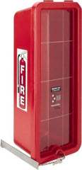 Made in USA - 20 Lb. Capacity, Surface Mount, Crystal Polystyrene Fire Extinguisher Cabinet - 11-1/2 Inch Wide x 28-1/2 Inch High x 9-1/2 Inch Deep, Red - Industrial Tool & Supply