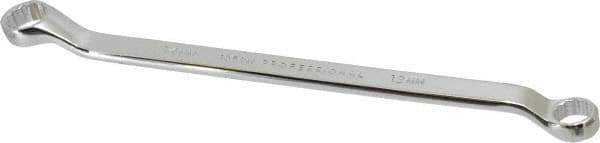 Proto - 12mm x 14mm 12 Point Offset Box Wrench - Double End, 9-1/16" OAL, Steel, Polished Finish, 7.5° Offset - Industrial Tool & Supply