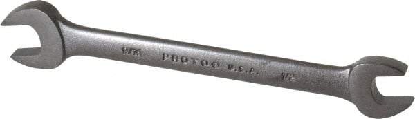 Proto - 1/2" x 9/16" Standard Open End Wrench - 7-7/64" OAL, Double End, Black Finish, 15° Head Angle - Industrial Tool & Supply