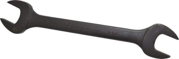 Proto - 1-1/2" x 1-5/8" Standard Open End Wrench - 17-1/16" OAL, Double End, Black Finish, 15° Head Angle - Industrial Tool & Supply
