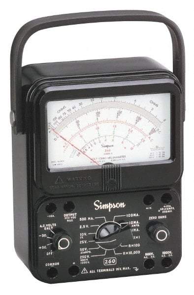 Simpson Electric - 0 VAC to 300 VAC, Current Leakage Tester - Analog Display, 60 Hz, 9V Power Supply - Industrial Tool & Supply
