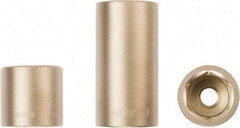 Ampco - 9/16", 1/4" Drive, Deep Hand Socket - 6 Points, Aluminum Bronze - Industrial Tool & Supply