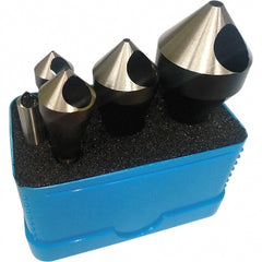 Interstate - 5 Piece, 1/16 to 9/16" Head Diam, 82° Included Angle, Single End Countersink Set - Industrial Tool & Supply