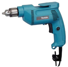 Makita - 3/8" Keyed Chuck, 2,500 RPM, Pistol Grip Handle Electric Drill - 4.9 Amps, 115 Volts, Reversible, Includes Chuck Key & Drill Chuck - Industrial Tool & Supply