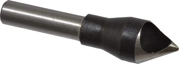 Interstate - 1/4" Shank Diam, 0 Flute 60° High Speed Steel Countersink - Bright Finish, Single End, Straight Shank, Right Hand Cut - Industrial Tool & Supply