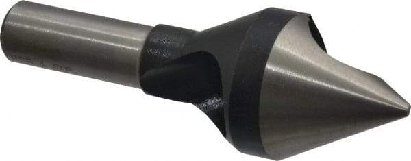 Interstate - 1/2" Shank Diam, 0 Flute 60° High Speed Steel Countersink - Bright Finish, Single End, Straight Shank, Right Hand Cut - Industrial Tool & Supply