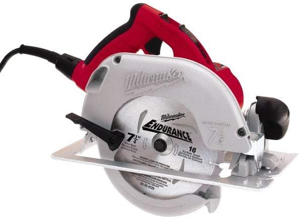 Milwaukee Tool - 15 Amps, 7-1/4" Blade Diam, 5,800 RPM, Electric Circular Saw - 120 Volts, 3 hp, 10' Cord Length, 5/8" Arbor Hole, Right Blade - Industrial Tool & Supply