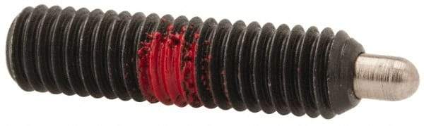 Gibraltar - 10-32, 3/4" Thread Length, 1/8" Plunger Projection, Steel Threaded Spring Plunger - 0.092" Max Plunger Diam, 3/4" Plunger Length, 1.3 Lb Init End Force, 2.7 Lb Final End Force, 1/16" Hex - Industrial Tool & Supply