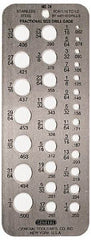 General - 1/16 Inch to 1/2 Inch Hole Size Drill Gage - 6-3/4 Inch Long, 2-3/8 Inch Wide, 29 Holes - Industrial Tool & Supply