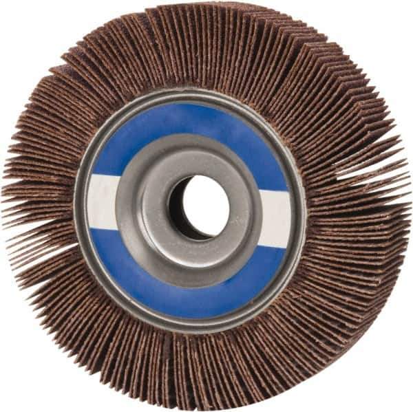 Made in USA - 4" Diam, 80 Grit Aluminum Oxide Unmounted Flap Wheel - 5/8" Hole, 1" Wide, Coated, Medium Grade, 9,000 Max RPM , X Weighted Backing - Industrial Tool & Supply