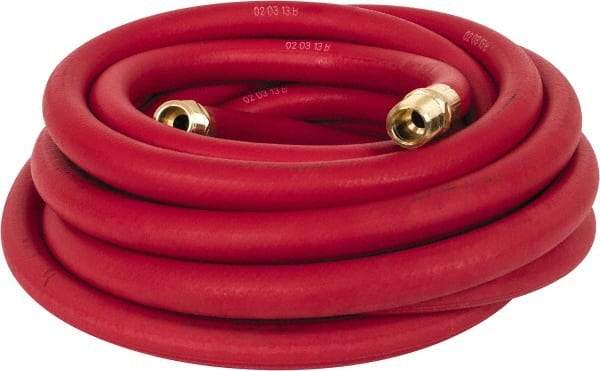 Continental ContiTech - 1/2" ID 25' Long Oil Resistant Air Hose - 250 Working psi, 190°, 1/2" Fitting, Red - Industrial Tool & Supply