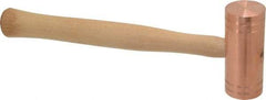 Made in USA - 3 Lb Head 1-3/4" Face Copper Nonmarring Hammer - 14" OAL, Wood Handle - Industrial Tool & Supply