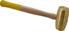 Made in USA - 5 Lb Head 1-7/8" Face Brass Nonmarring Hammer - 15" OAL, Wood Handle - Industrial Tool & Supply