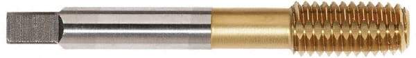 Hertel - M10x1.50 Metric Coarse D10 Thread Limit Plug Thread Forming Tap - High Speed Steel, TiN Finish, 2-15/16" OAL - Exact Industrial Supply