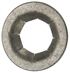 Made in USA - 7/8" OD, Spring Steel Push Nut - Zinc-Plated, 7/16" Shaft Diam - Industrial Tool & Supply