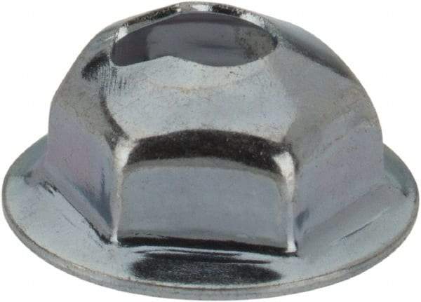 Value Collection - #6-32, 7/16" OD, 5/16" Width Across Flats Washer Lock Nut - Zinc-Plated Spring Steel, For Use with Threaded Fasteners - Industrial Tool & Supply
