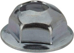 Value Collection - #6-32, 7/16" OD, 5/16" Width Across Flats Washer Lock Nut - Zinc-Plated Spring Steel, For Use with Threaded Fasteners - Industrial Tool & Supply