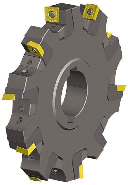 Kennametal - Arbor Hole Connection, 0.548" Cutting Width, 1.03" Depth of Cut, 4" Cutter Diam, 1-1/4" Hole Diam, 6 Tooth Indexable Slotting Cutter - KSSS Toolholder, SPCT, SPET, SPPT Insert - Industrial Tool & Supply