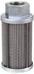 Parker - 30 Mesh, 95 LPM, 25 GPM, 3.53" Diam, Male/Female Magnetic Suction Strainer - 1-1/4 Port NPT, 7.39" Long - Industrial Tool & Supply