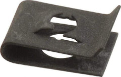 Made in USA - #10-24 Screw, 0.013 to 0.115" Thick, Spring Steel Standard U Nut - 1/4" Center Edge, Black Phosphate Finish - Industrial Tool & Supply
