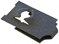 Made in USA - #8-32 Screw, 0.025 to 0.04" Thick, Spring Steel J Nut - 33/64" Center Edge, Black Phosphate Finish - Industrial Tool & Supply