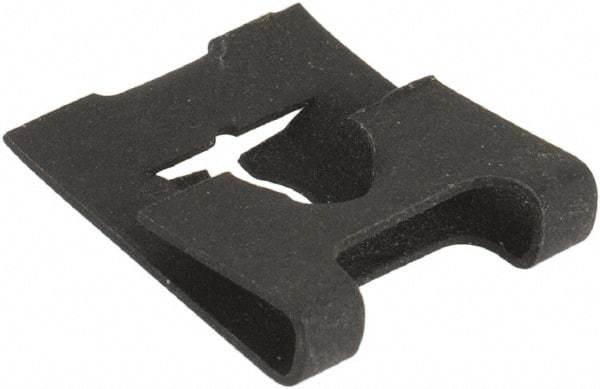 Made in USA - #8-32 Screw, 0.045 to 1/16" Thick, Spring Steel J Nut - 15/64" Center Edge, Black Phosphate Finish - Industrial Tool & Supply