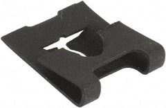 Made in USA - #8-32 Screw, 0.045 to 1/16" Thick, Spring Steel J Nut - 15/64" Center Edge, Black Phosphate Finish - Industrial Tool & Supply