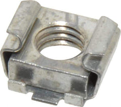 Made in USA - 3/8-16 Screw, 0.028 to 0.056" Thick, Spring Steel Cage Nut - Zinc-Plated Finish - Industrial Tool & Supply