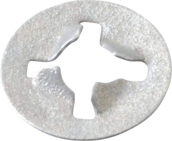 Made in USA - #6 Screw, 11/32" OD, Spring Steel Push Nut - Zinc-Plated - Industrial Tool & Supply