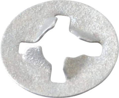 Made in USA - #6 Screw, 11/32" OD, Spring Steel Push Nut - Zinc-Plated - Industrial Tool & Supply