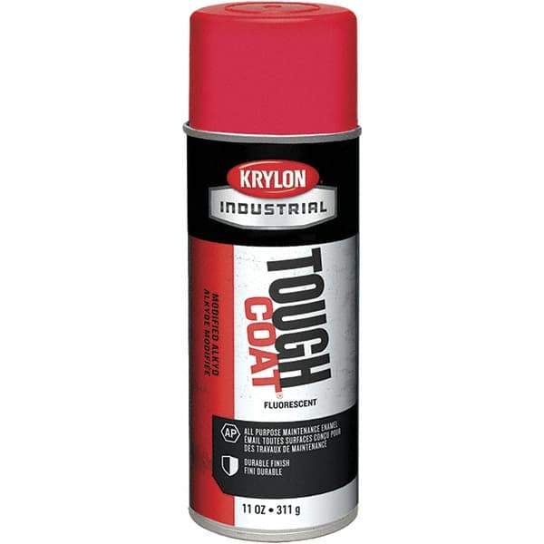 Krylon - Red, Fluorescent, Aerosol Spray Paint - 15 to 20 Sq Ft per Can, 12 oz Container - Industrial Tool & Supply