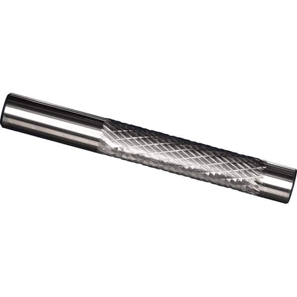 Made in USA - 4mm Diam, 12mm LOC, Plain End, Solid Carbide Diamond Pattern Router Bit - Right Hand Cut, 50mm OAL - Industrial Tool & Supply