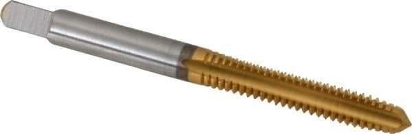 Cleveland - #12-24 UNC 2B/3B 4 Flute TiN Finish High Speed Steel Straight Flute Standard Hand Tap - Plug, Right Hand Thread, 2-3/8" OAL, 15/16" Thread Length, H3 Limit, Oversize - Exact Industrial Supply